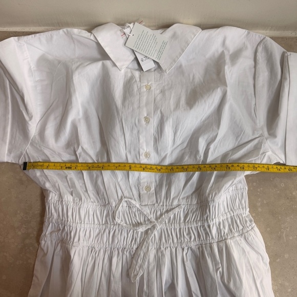 J Crew White Elena Mini Shirtdress Fitted Waist Cotton Women Size 10 Tall - Picture 5 of 13